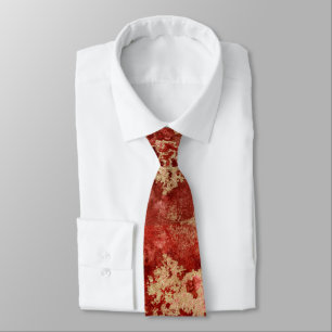 Cravate Élégant Encre Rouge Et Or Pour Hommes De Grandes O