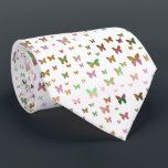 Cravate élégant faux rose or papillon motif<br><div class="desc">Motif papillon moderne et mignon.</div>