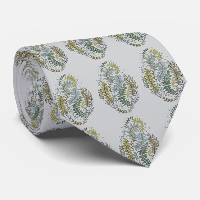 Cravate Élégant foulard vert à motifs (Roulé)