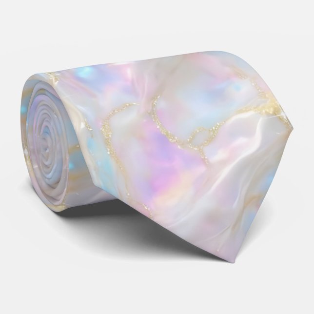 Cravate Élégant Gold Opal Gemstone Motif Chic (Roulé)