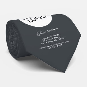 Cravate Elegant Grey Ajouter votre logo Promotion de texte