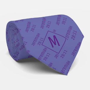 Cravate Élégant Mauve JEREMIAH 29 11 Monogramme