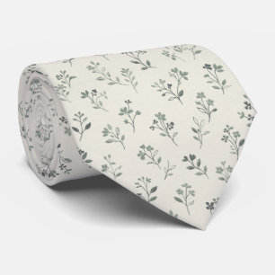 Cravate Élégant Minimaliste Floral Botanique Douce