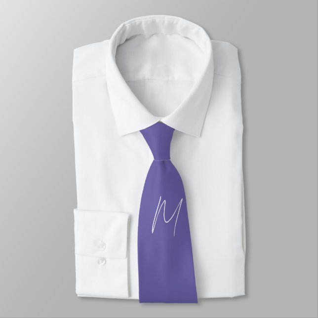 Cravate Élégant Moderne Monogramme de Nom Personnel (Attaché)