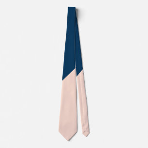 Cravate élégant moderne pastel peach bleu marine bloc de c