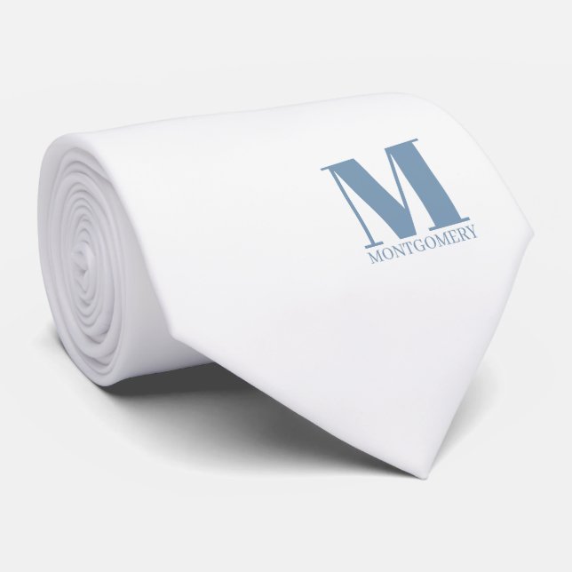 Cravate Elegant Monogram + Name Wedding Tie (Roulé)
