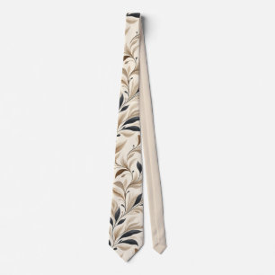 Cravate Élégant motif de feuille naturelle Classique