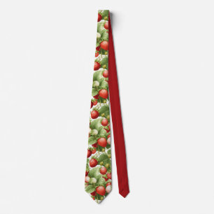 Cravate Élégant Motif de fraise Botanique Vintage