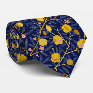 Cravate Élégant motif de vignes au citron bleu frais