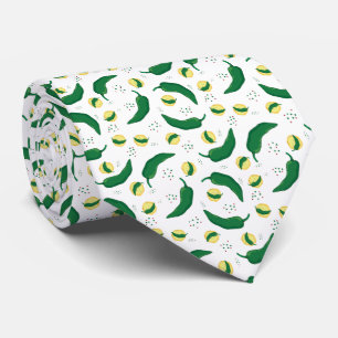 Cravate Élégant Motif du Chili vert