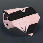 Cravate Élégant motif rose en bande de diamant<br><div class="desc">Design féminin avec bande de rose et de noir, motif de diamant en or rose.</div>