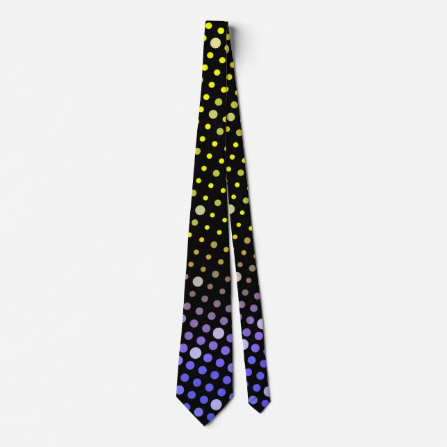 Cravate Elegant Neon Glowing polka dots glitter pattern (Devant)