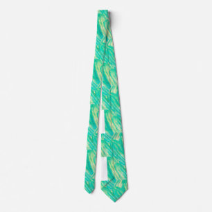 Cravate Élégant pétale floral aquarelle aquamarine