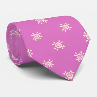 Cravate Elegant Pink White Floral Pattern Groom Gift  