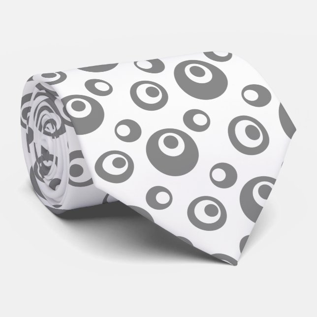 Cravate Élégant point gris sur Arrière - plan blanc (Roulé)
