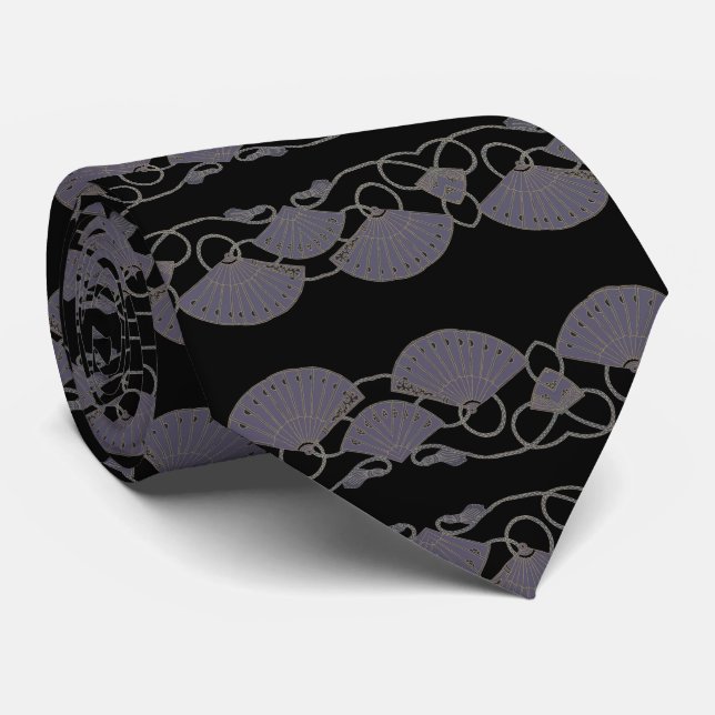 Cravate Elegant Purple Fan (Roulé)