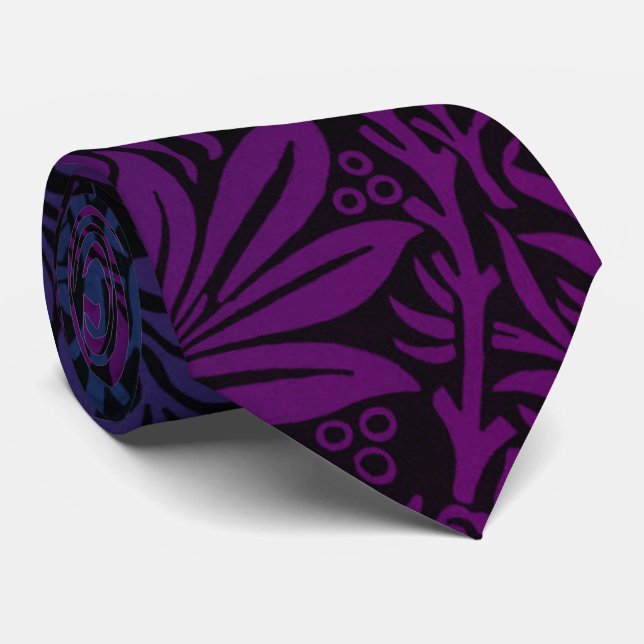 Cravate Elegant Purple Ombre Floral Pattern (Roulé)