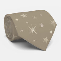 Élégant Rustique Chic Taupe Argent Stars Monogramm