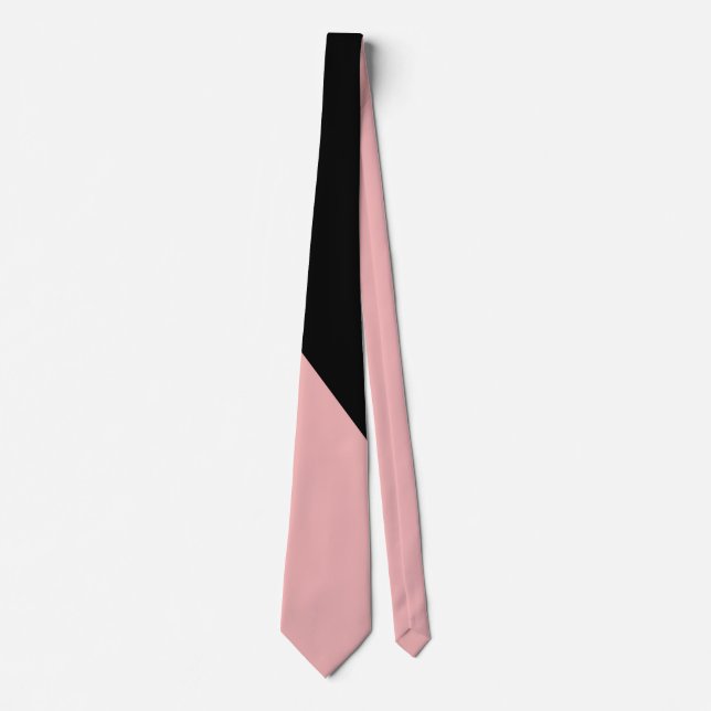 Cravate Élégant Tendance Rose Noir Chic (Devant)