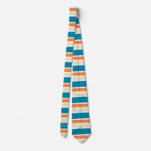 Cravate Élégant Turquoise Turquoise Orange Stripes Monogra (Dos)