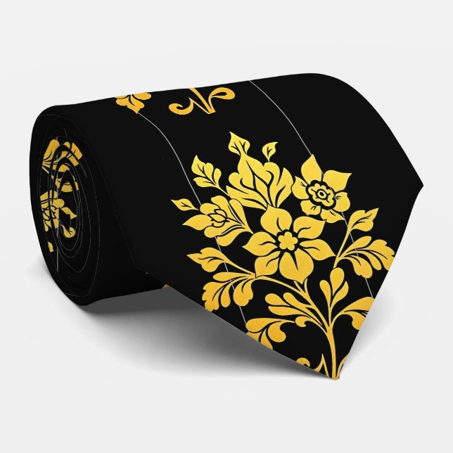 Cravate Elégante Collection Florale Luxe Populaire (Roulé)