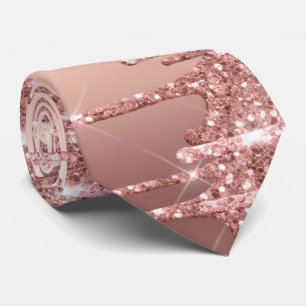 Cravate Elégante élégante rose cuivre gouttes parties scin
