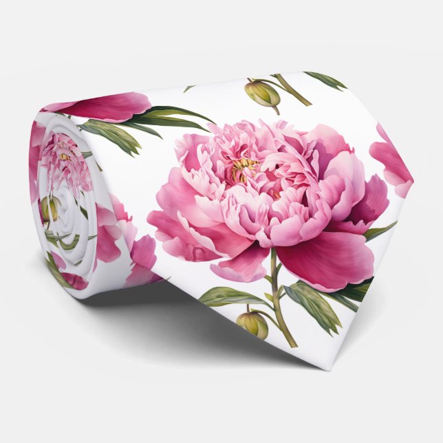 Cravate élégante florale pour mariage et occasion  (Roulé)