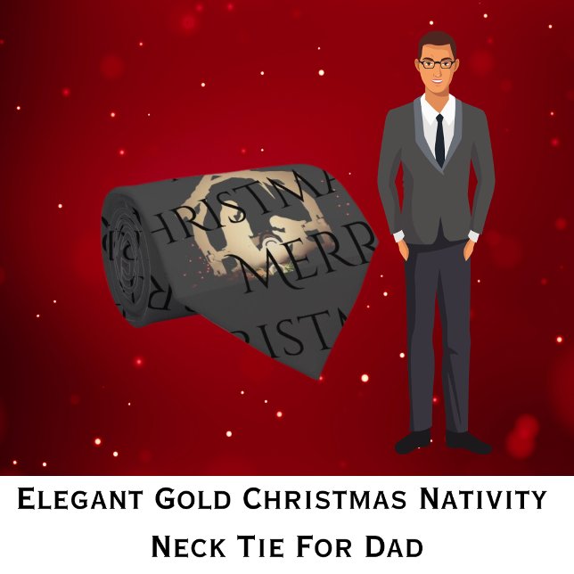 Cravate Élégante Nativité de Noël Or (Elegant Gold Christmas Nativity Neck Tie)