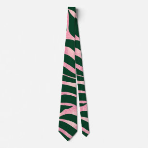 Cravate Elégante Parties scintillant Rose or Zebra Green P