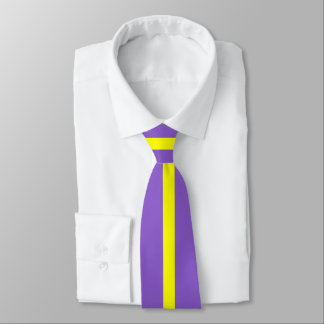 Cravate Élégante rayure jaune minimaliste sur violet