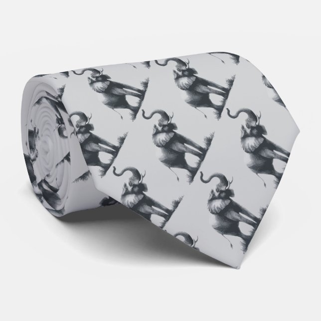 Cravate Élément Moderne Tronc d'Éléphant Gris Élevé Animal (Roulé)