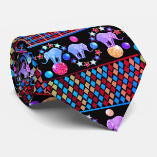 Cravate Eléphant Circus Diamonds Stripes Motif