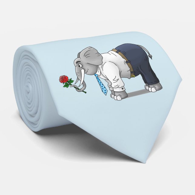 Cravate Éléphant Romantique (Roulé)