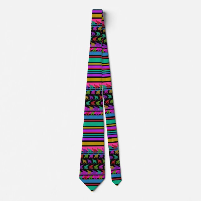 Cravate Elephant Walk & Stripes Motif + vos idées (Devant)