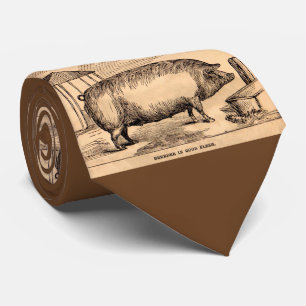 Cravate Éleveur du 19ème siècle de ` d'impression de porc