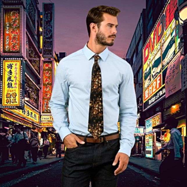 Cravate Elevez votre élégance : Fleurs d'automne japonaise (Créateur téléchargé)