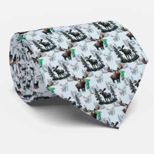 Cravate Elk Moose Antlers Deer Design Motif