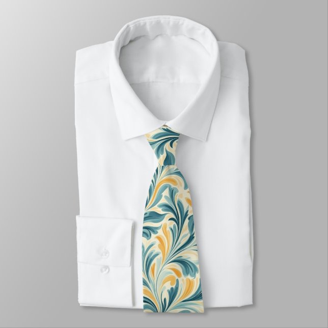 Cravate Emerald Green et Gold Paisley Motif (Attaché)