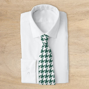 Cravate Emerald Green et White Classic Houndstooth