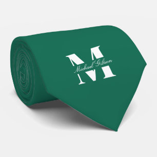 Cravate Emerald Green   Monogramme Personnalisé pour les G