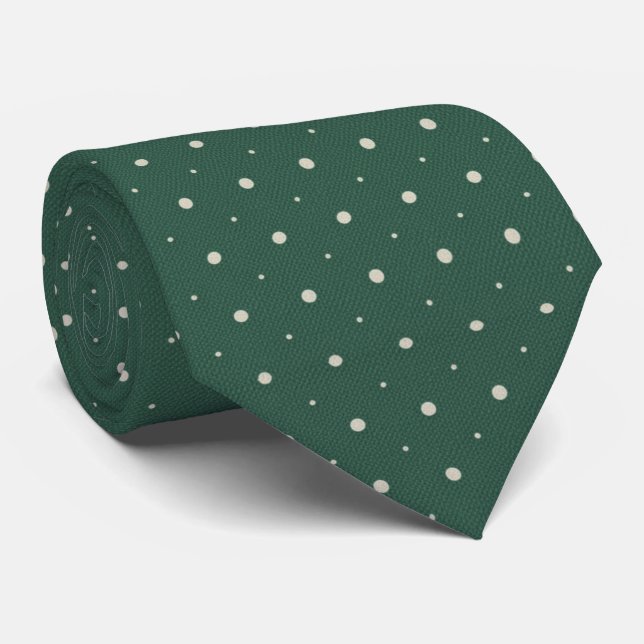Cravate Emeraude verte pois  (Roulé)