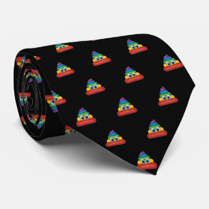 Cravate Emoji de caca arc-en-ciel moderne