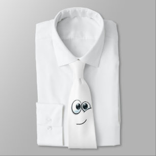 Cravate Émoji mignon avec arrière - plan personnalisable