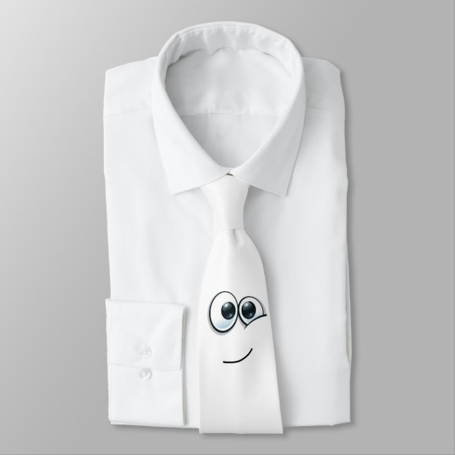 Cravate Émoji mignon avec arrière - plan personnalisable (Attaché)