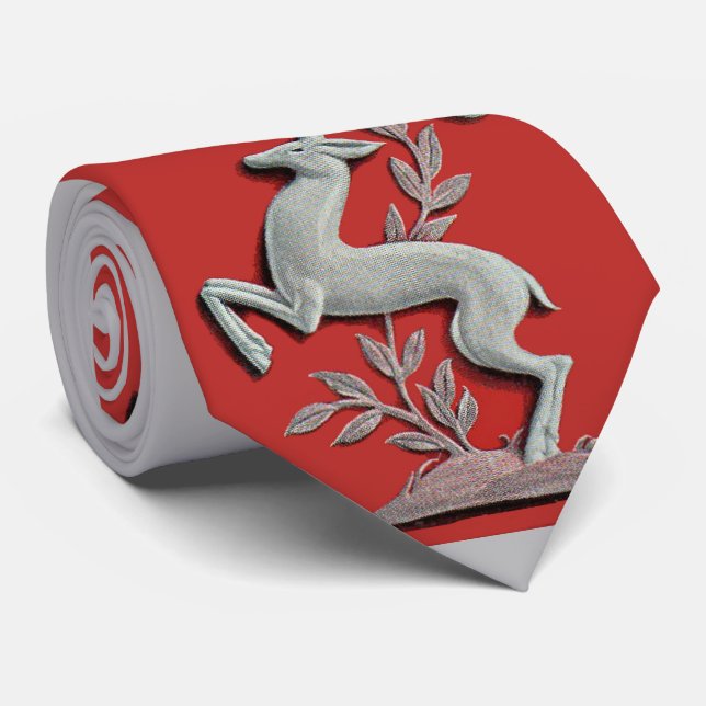 Cravate empreinte de cerf d'argent (Roulé)