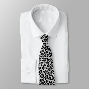 Cravate Empreinte de léopard gris