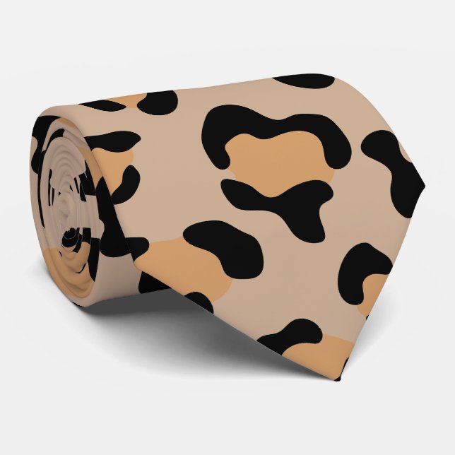 Cravate Empreinte de léopard, Spots de léopard, Leopard Br (Roulé)