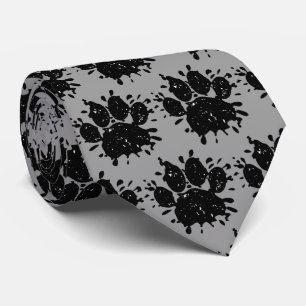 Cravate Empreinte de patte Distressed Black Paint Splatter