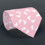 Cravate Empreintes Bébé, Pied Bébé, Marches, Fille Rose<br><div class="desc">Cute, fun and adorable baby footprints en white color on pink background. Le poison de la mode et de la trendy, parfait pour la meilleure dame de la vie.</div>