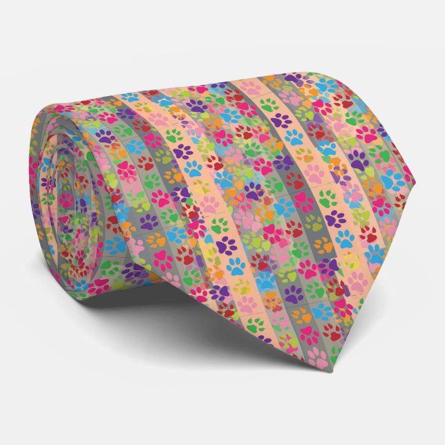 Cravate Empreintes de pattes Necktie (Roulé)